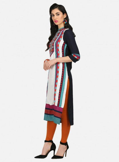 Multicoloured Embroidered kurta - wforwoman