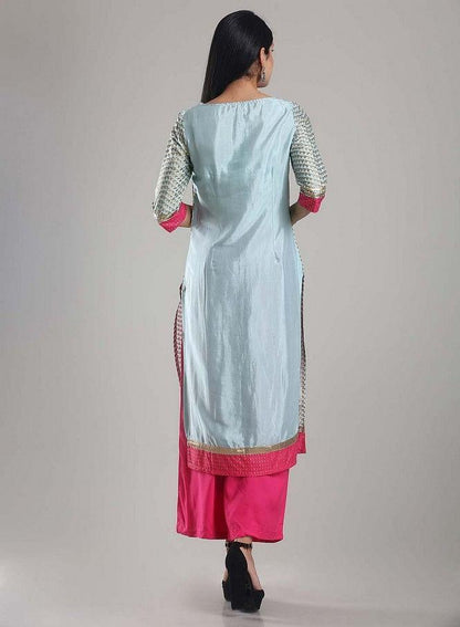 Multicoloured Printed Round Neck kurta - wforwoman