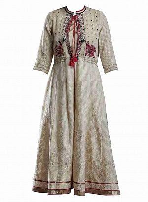 Golden Printed Mandarin Neck kurta - wforwoman