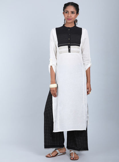 White Mandarin Neck Bhartiya Harit Khadi kurta