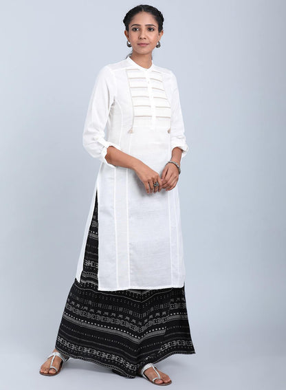 White Mandarin Neck Bhartiya Harit Khadi kurta