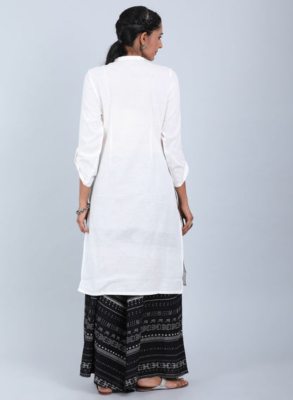 White Mandarin Neck Bhartiya Harit Khadi kurta