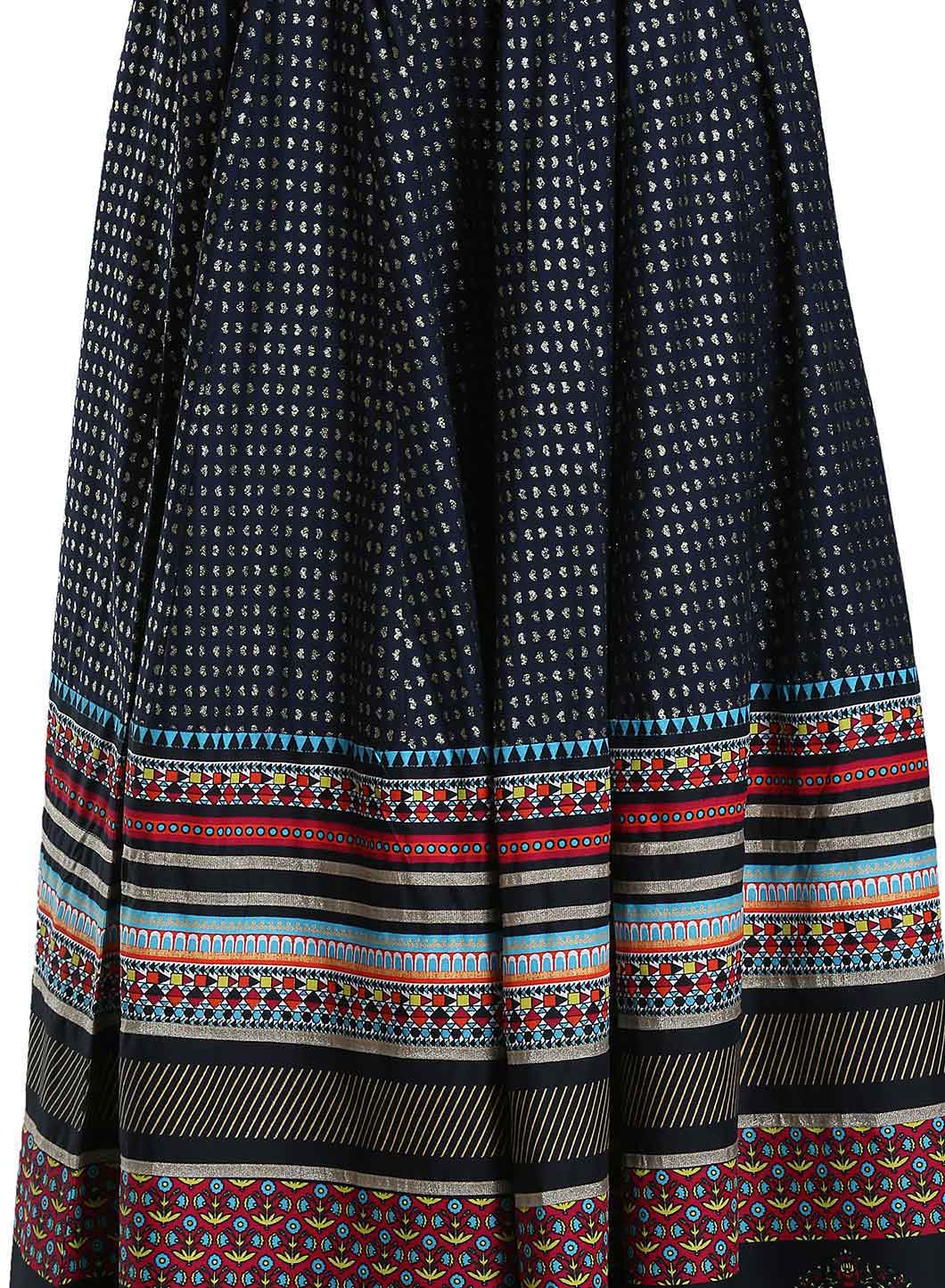 Blue Printed Skirt