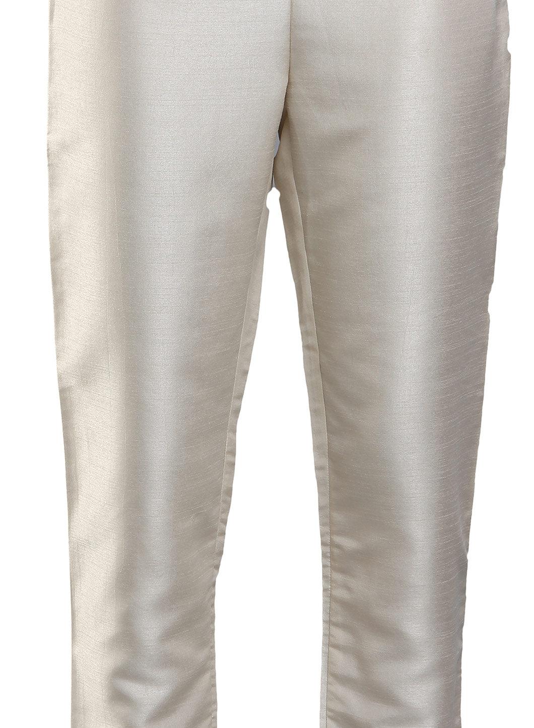 Cream-coloured Ankle-Length Trousers - wforwoman
