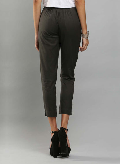 Grey Ankle-Length Trousers