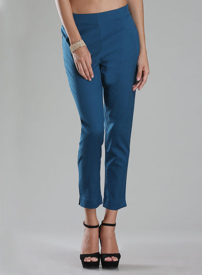 Navy Ankle-Length Trousers