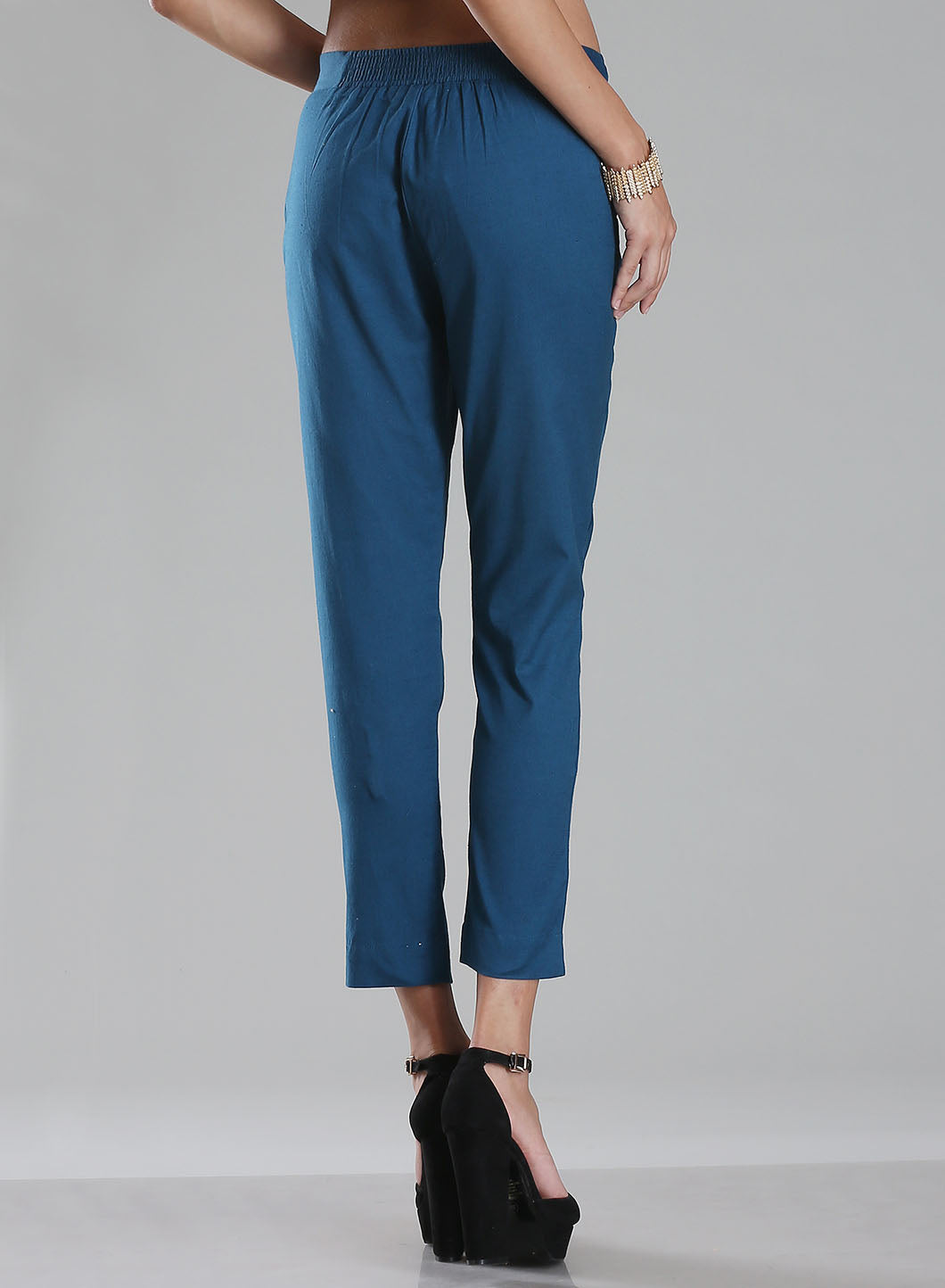 Navy Ankle-Length Trousers