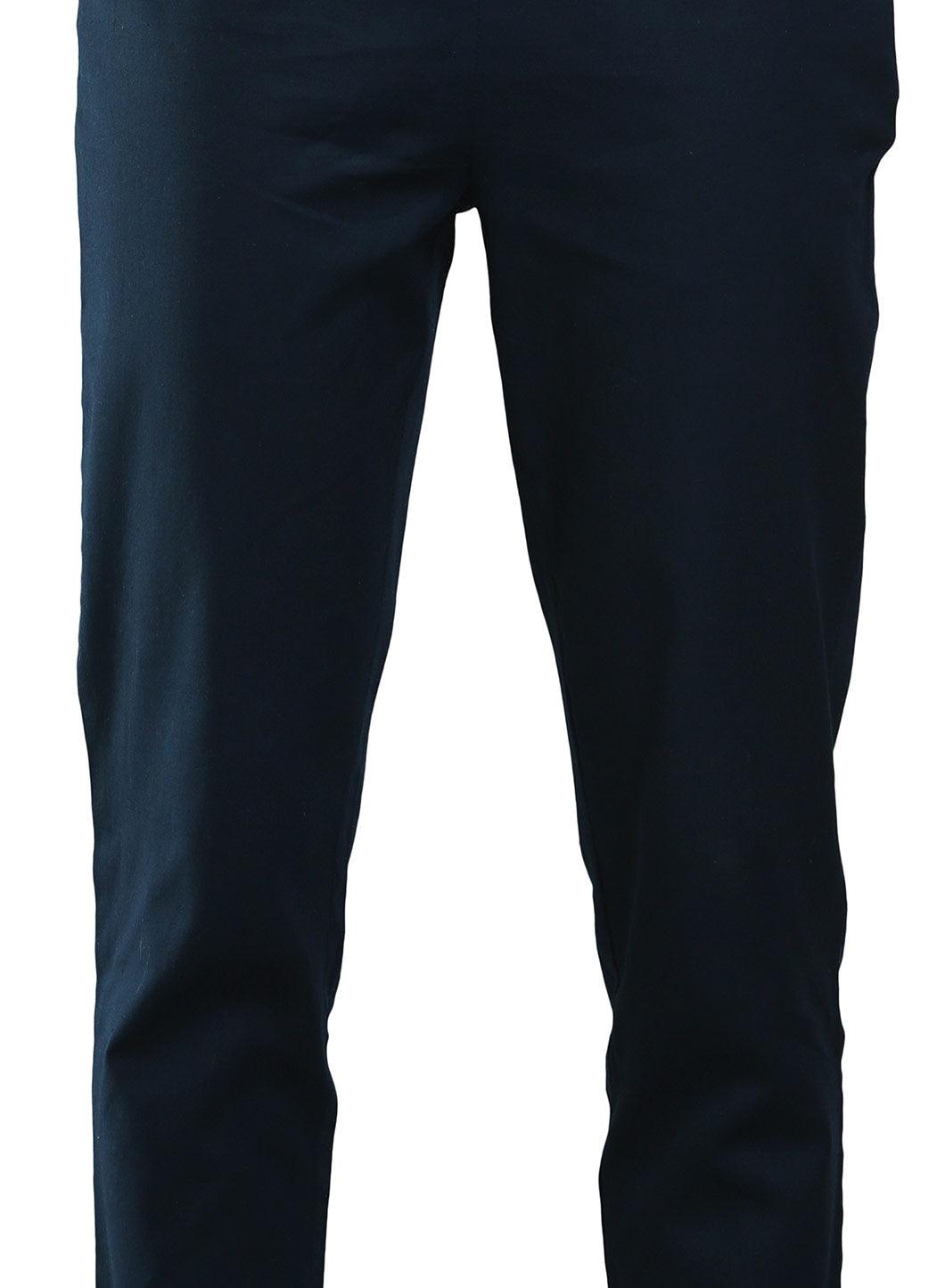 Navy Ankle-Length Trousers - wforwoman