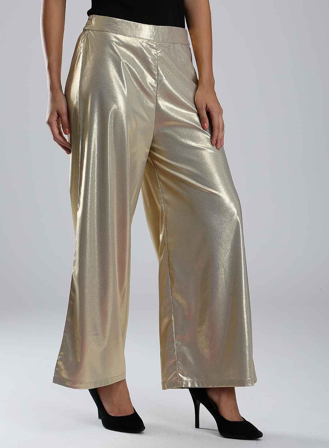Golden Shimmery Pants - wforwoman