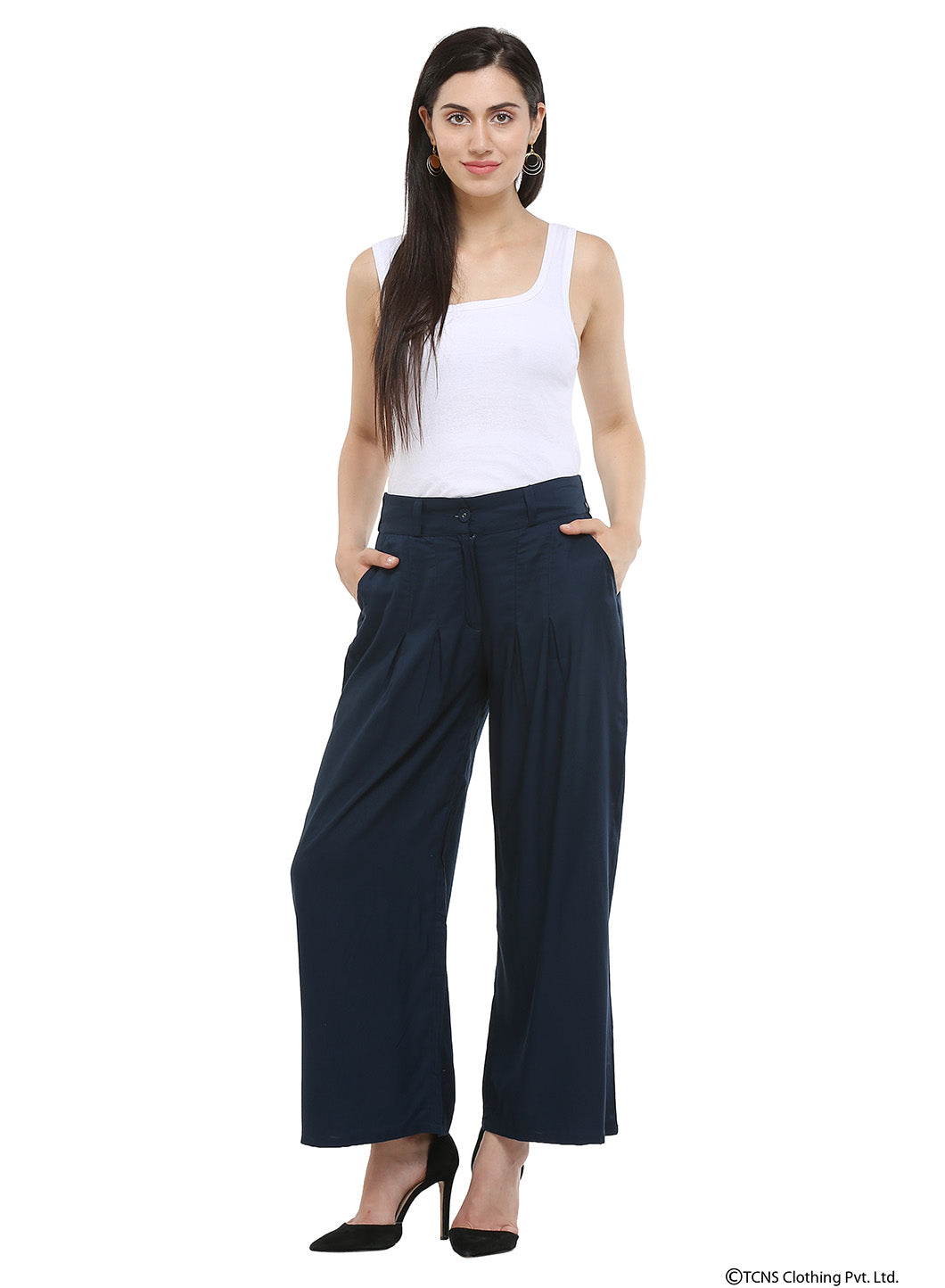 Blue Tailored Volume Pants