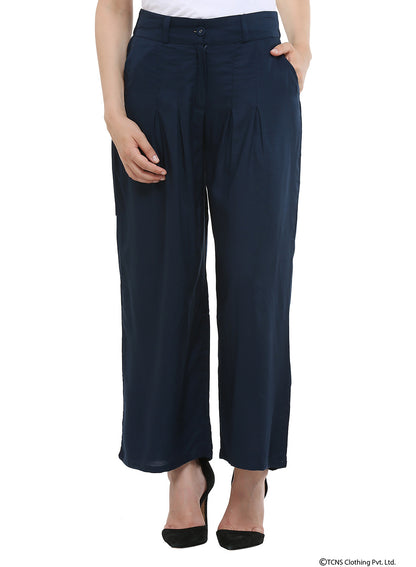 Blue Tailored Volume Pants