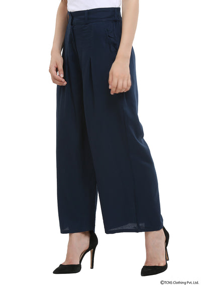 Blue Tailored Volume Pants