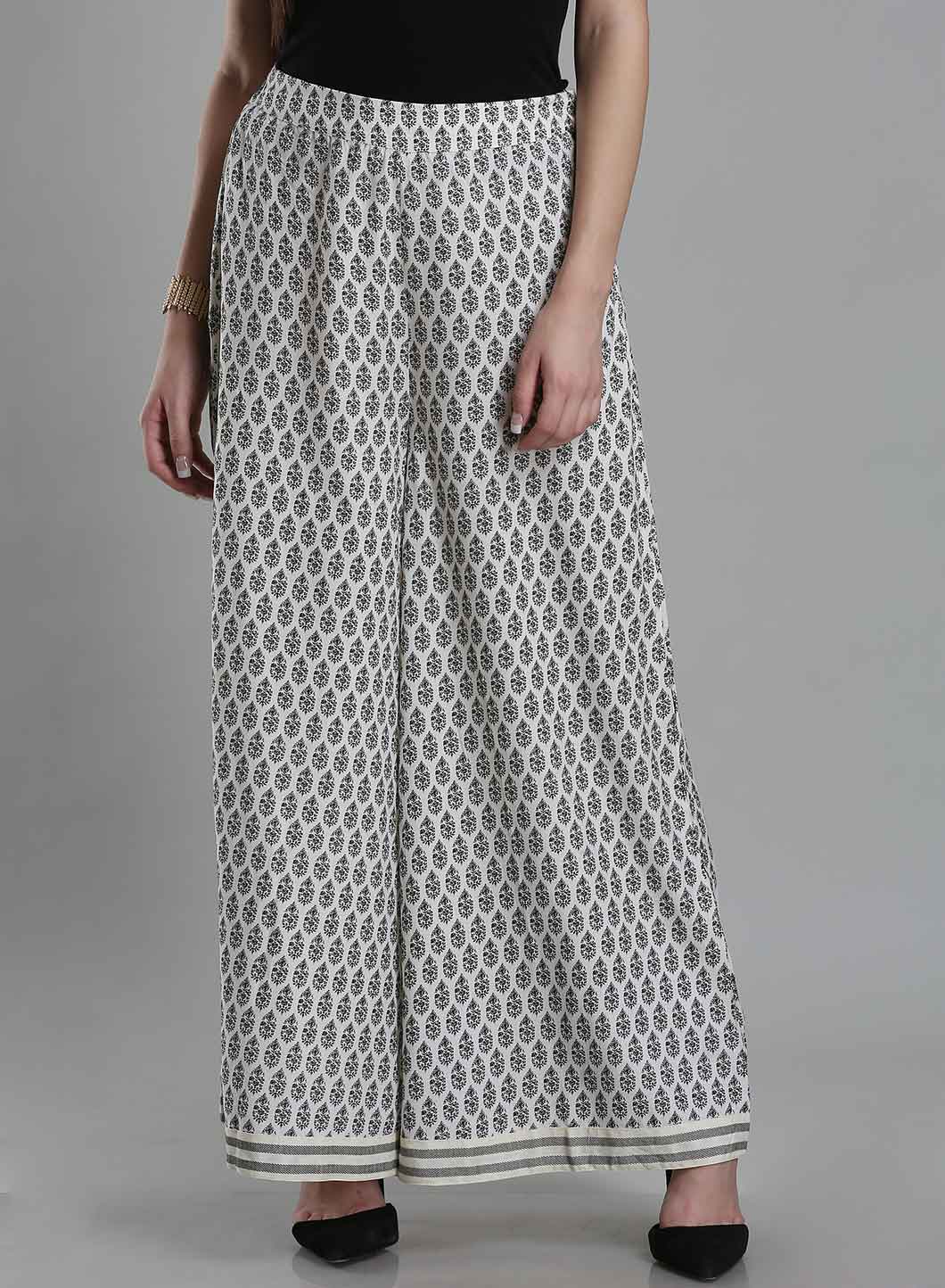 Black &amp; White Printed Culottes