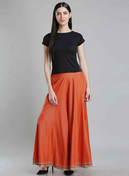 Orange Flared Culottes