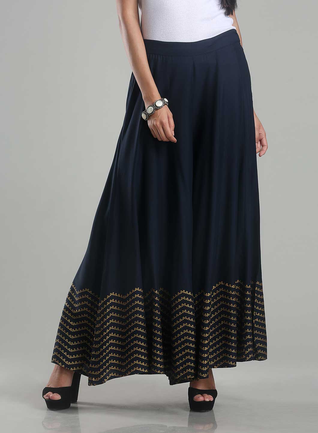 Navy Printed Culottes