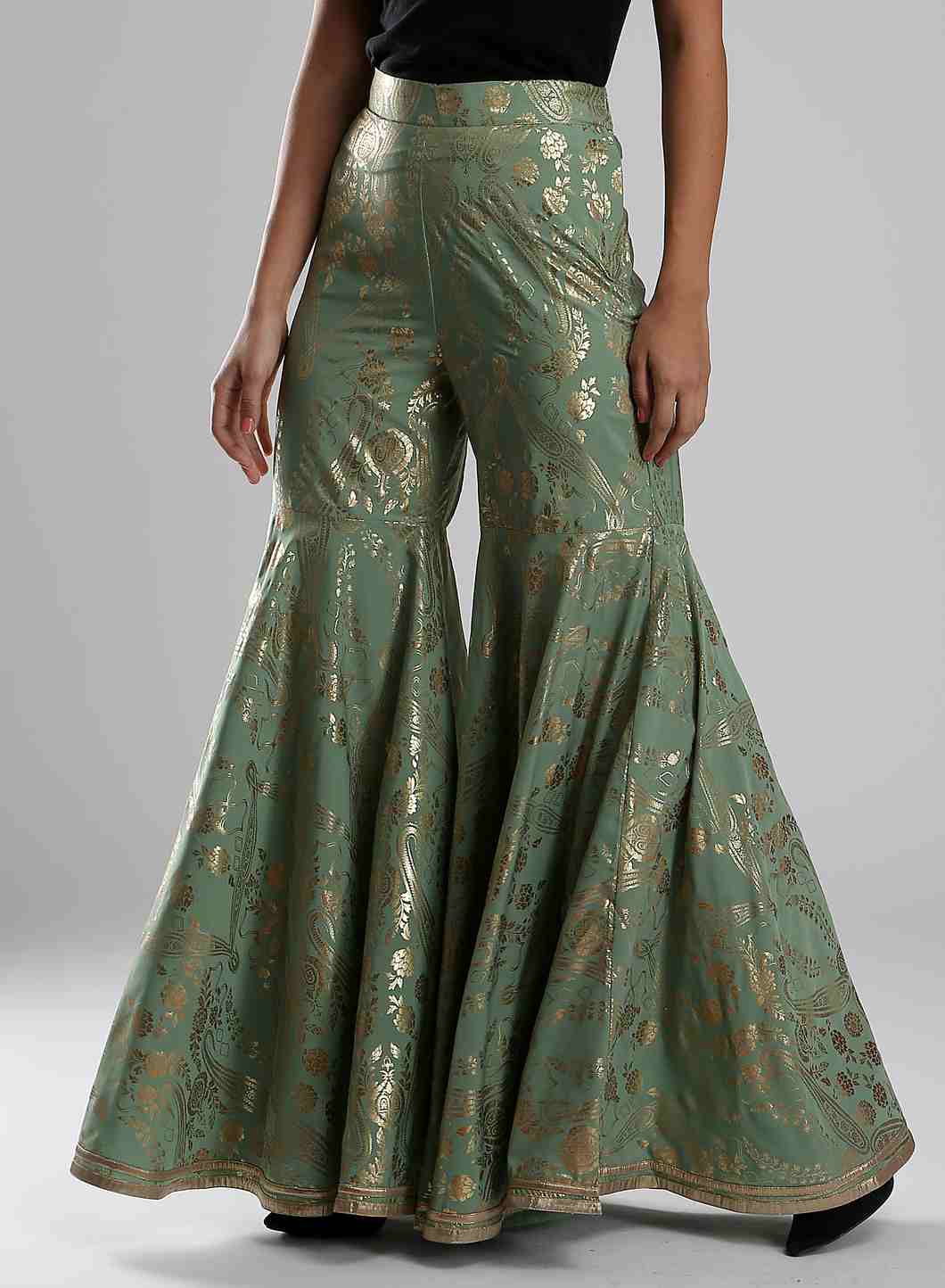 Green Shimmery Sharara