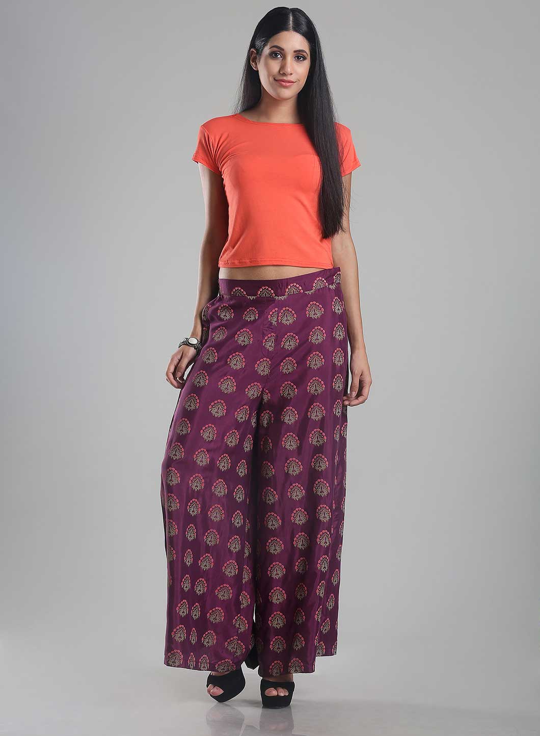 Purple Printed Culottes