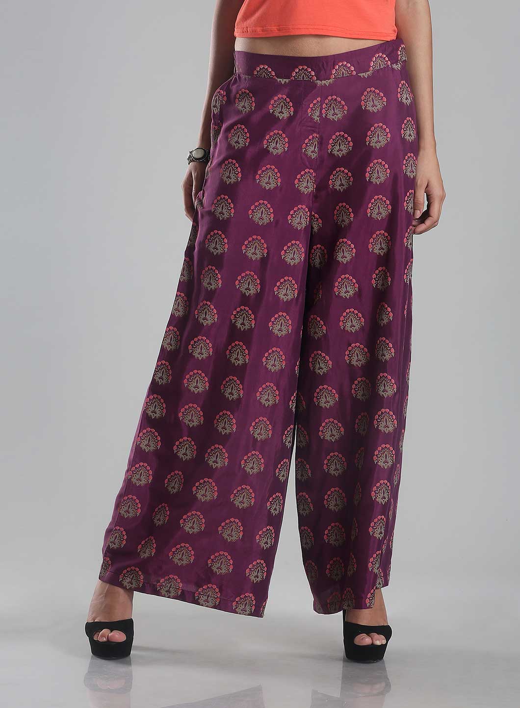 Purple Printed Culottes