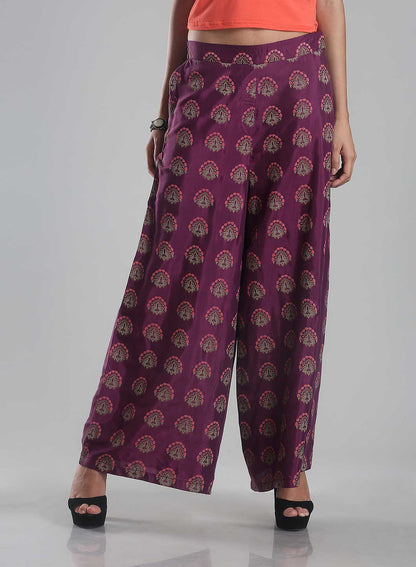 Purple Printed Culottes