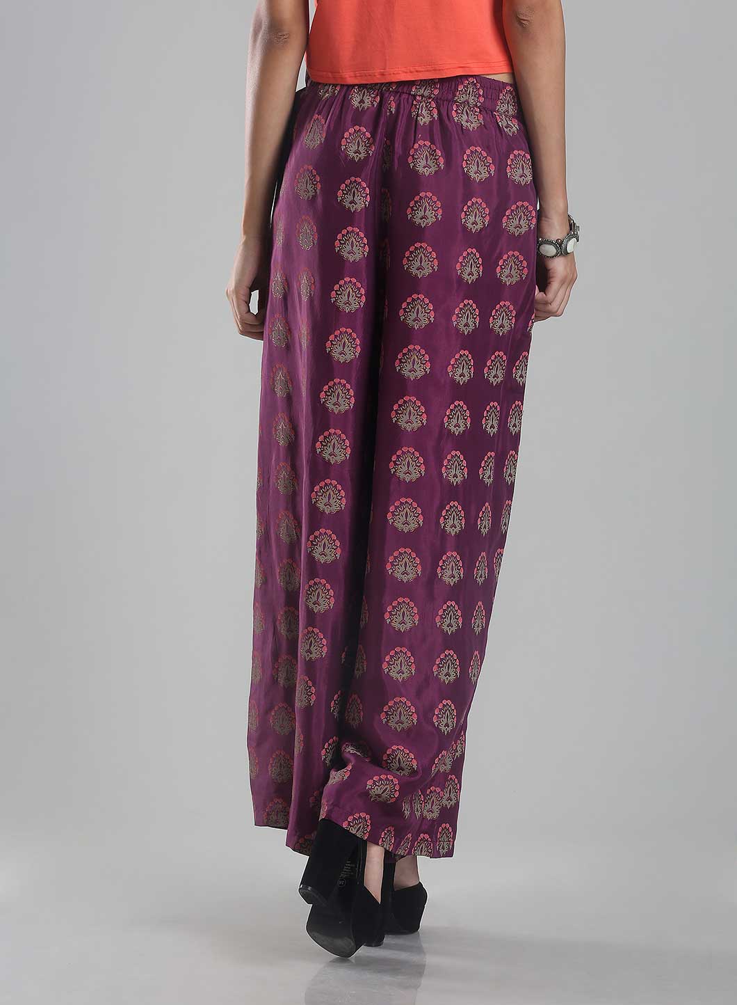 Purple Printed Culottes