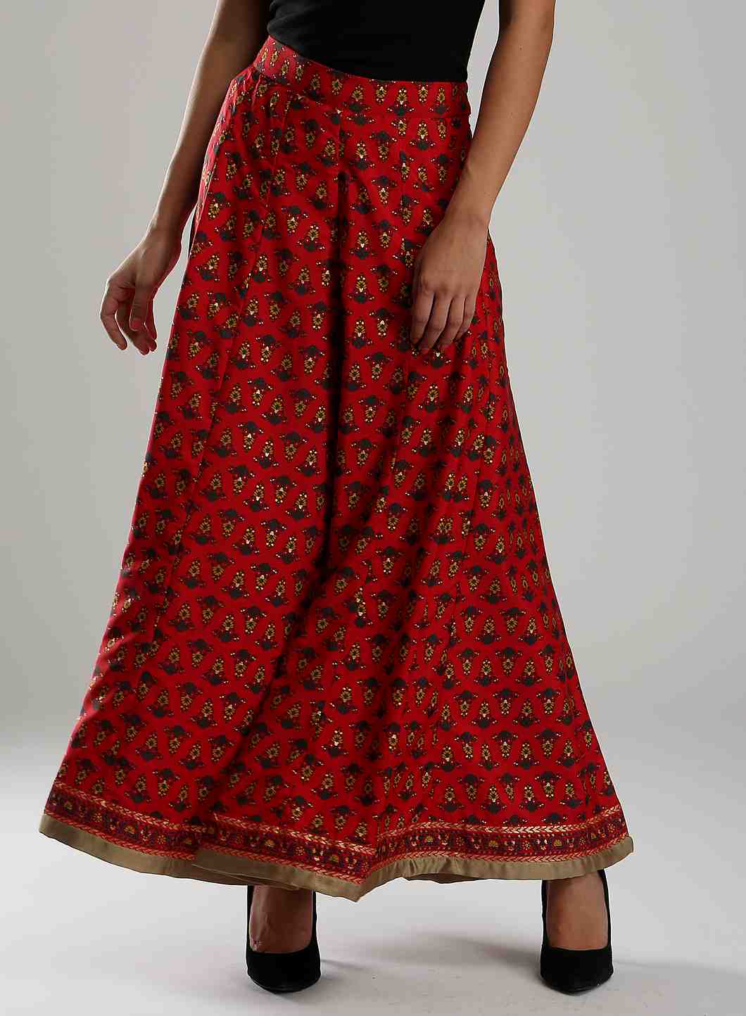 Red Printed Culottes