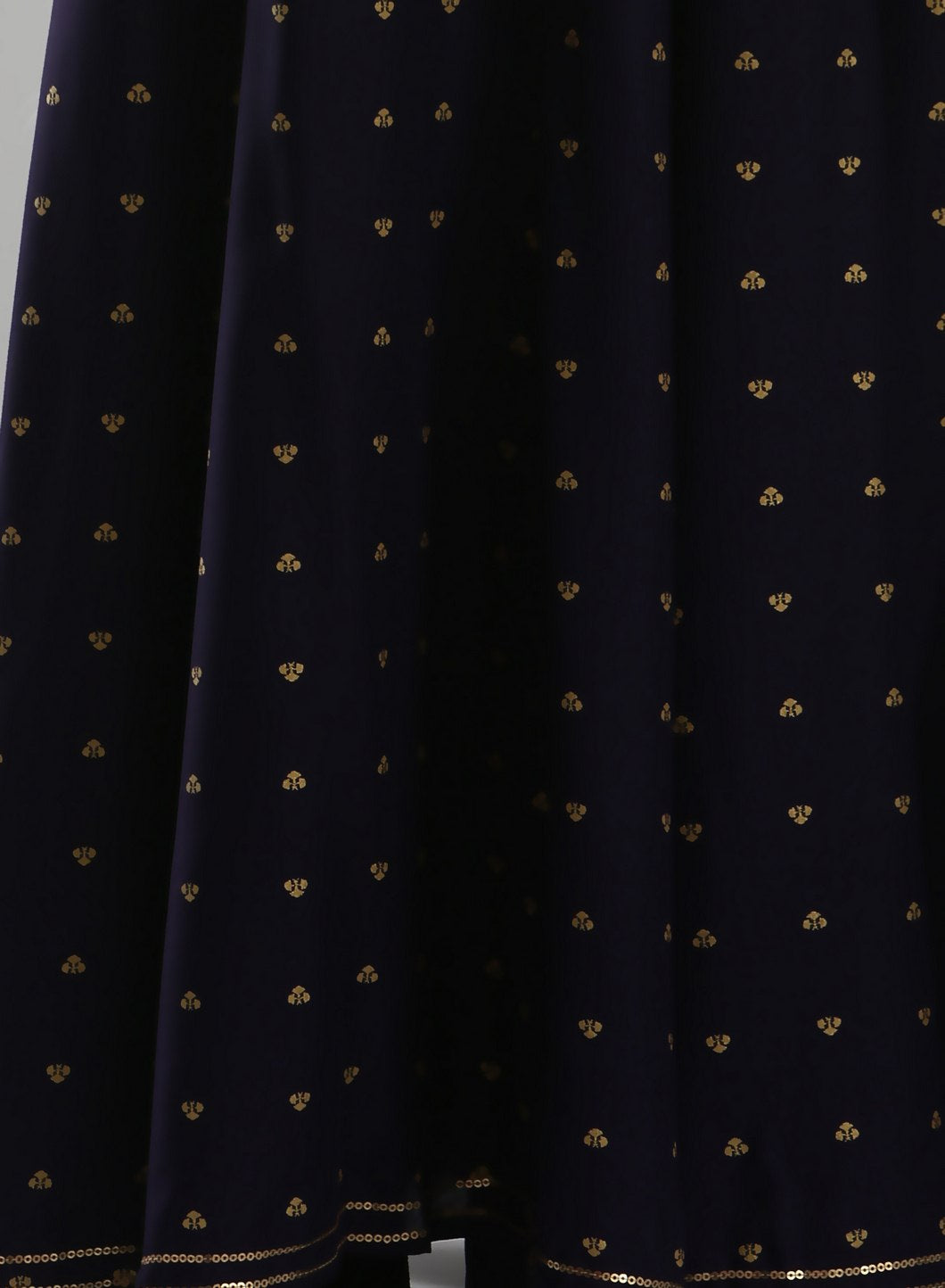 Navy Printed Culottes