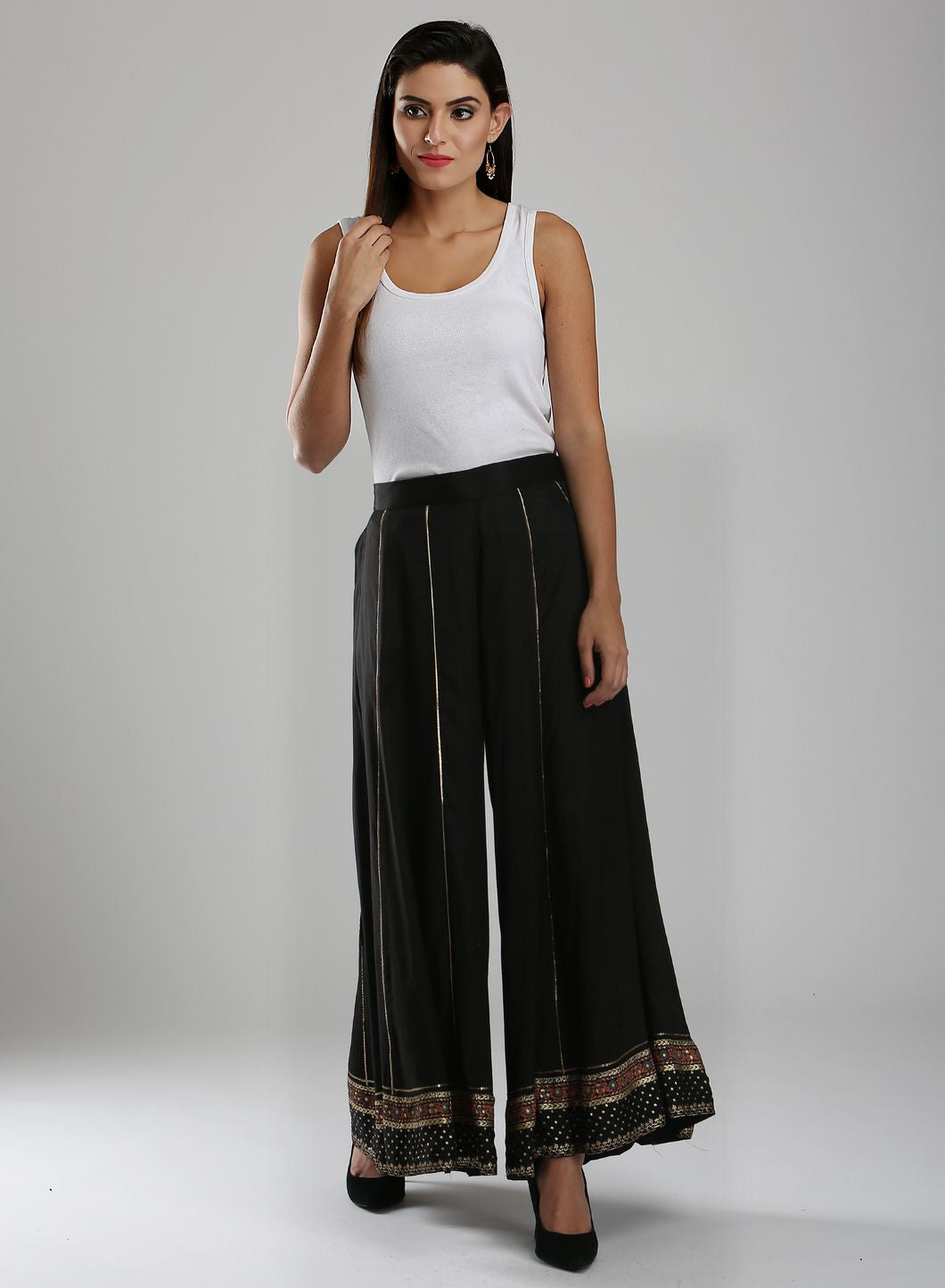 Black Printed Culottes