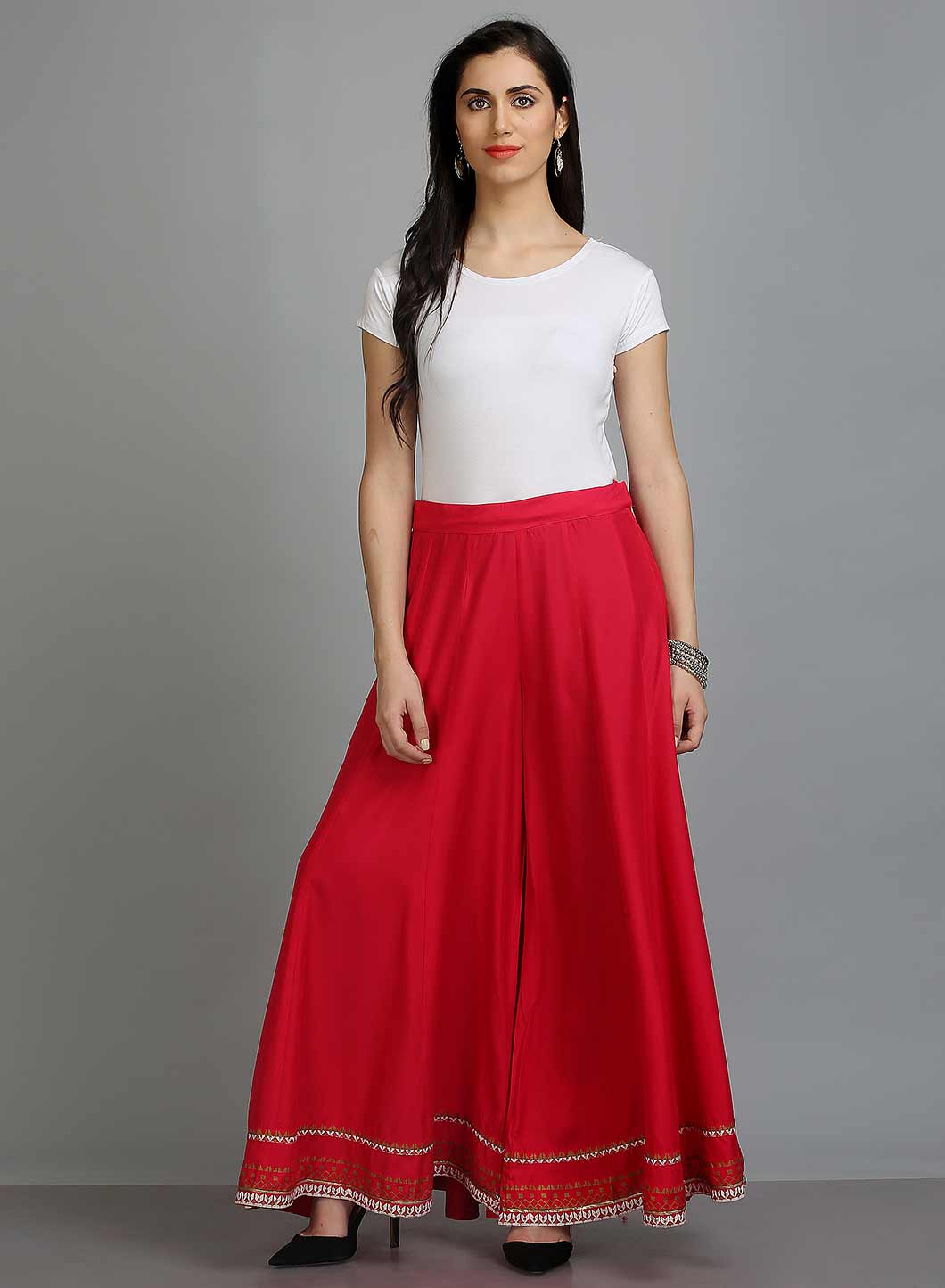 Red Solid Culottes