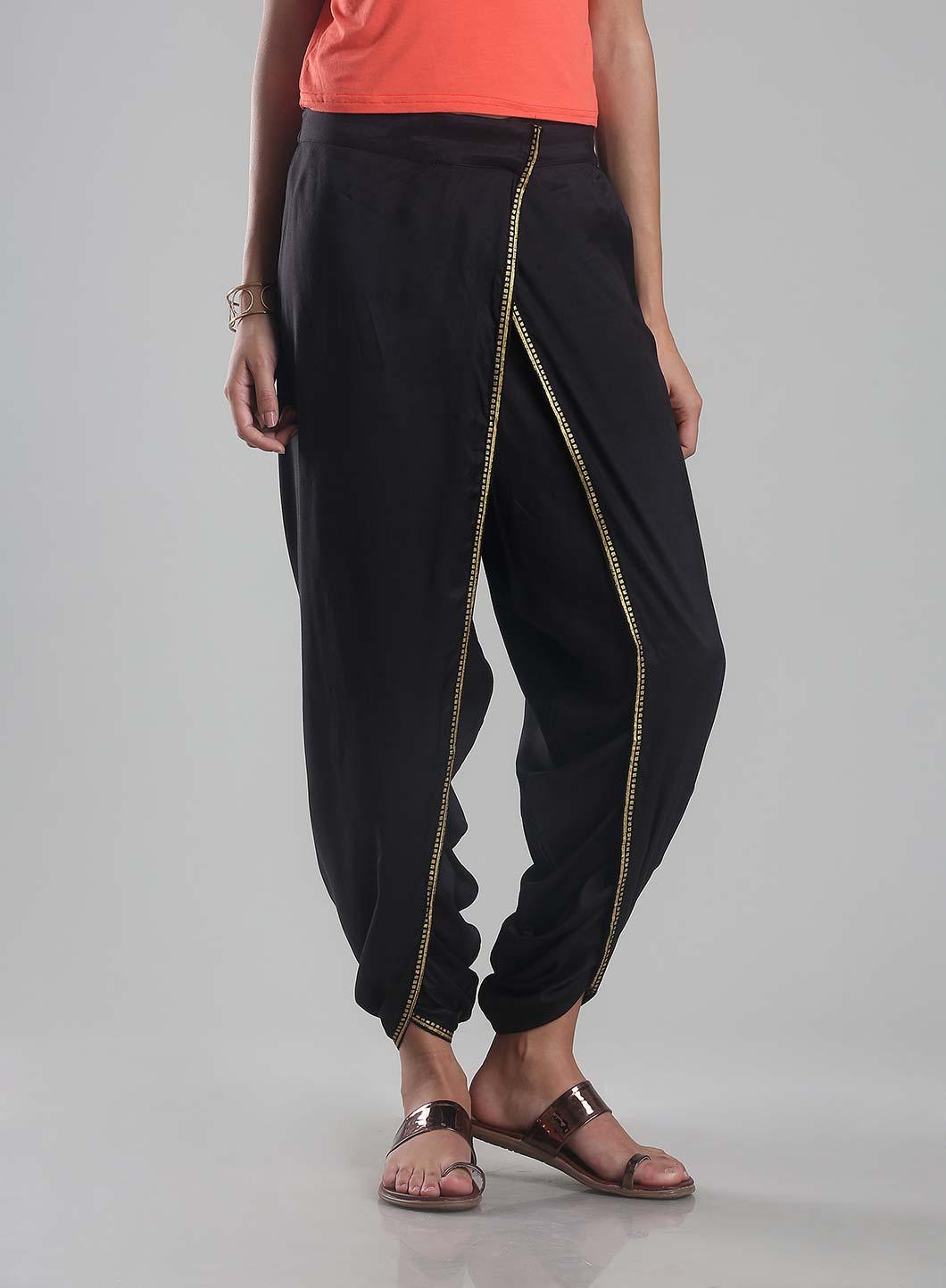 Black Dhoti Pants - wforwoman