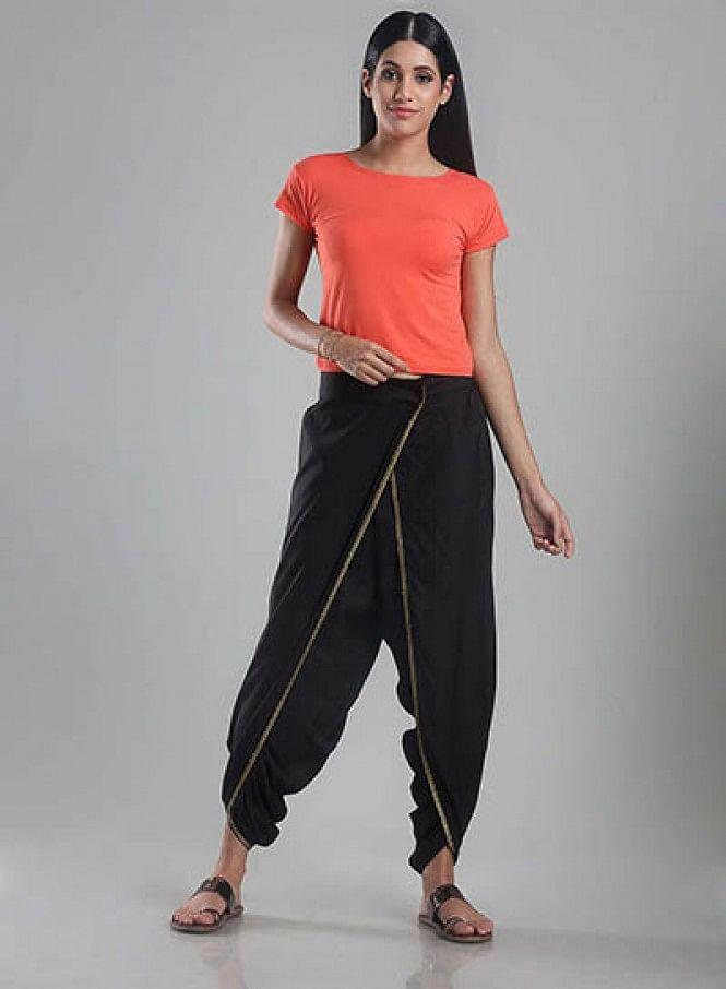 Black Dhoti Pants - wforwoman