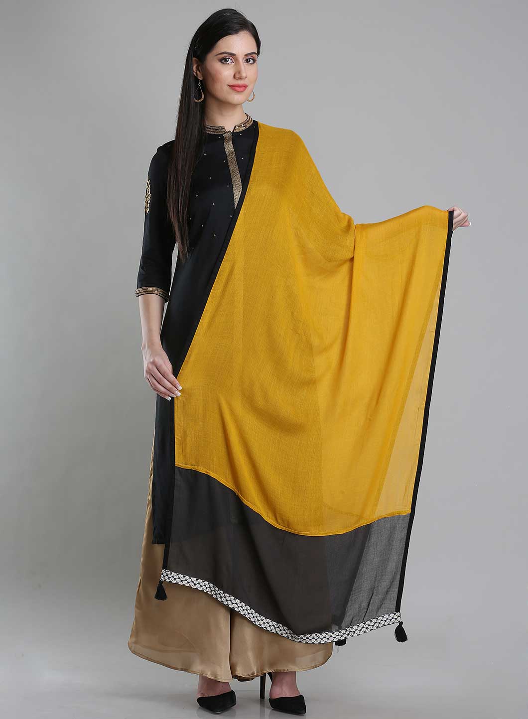 Mustard Solid Dupatta