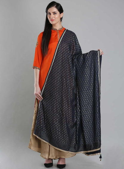 Blue Printed Dupatta