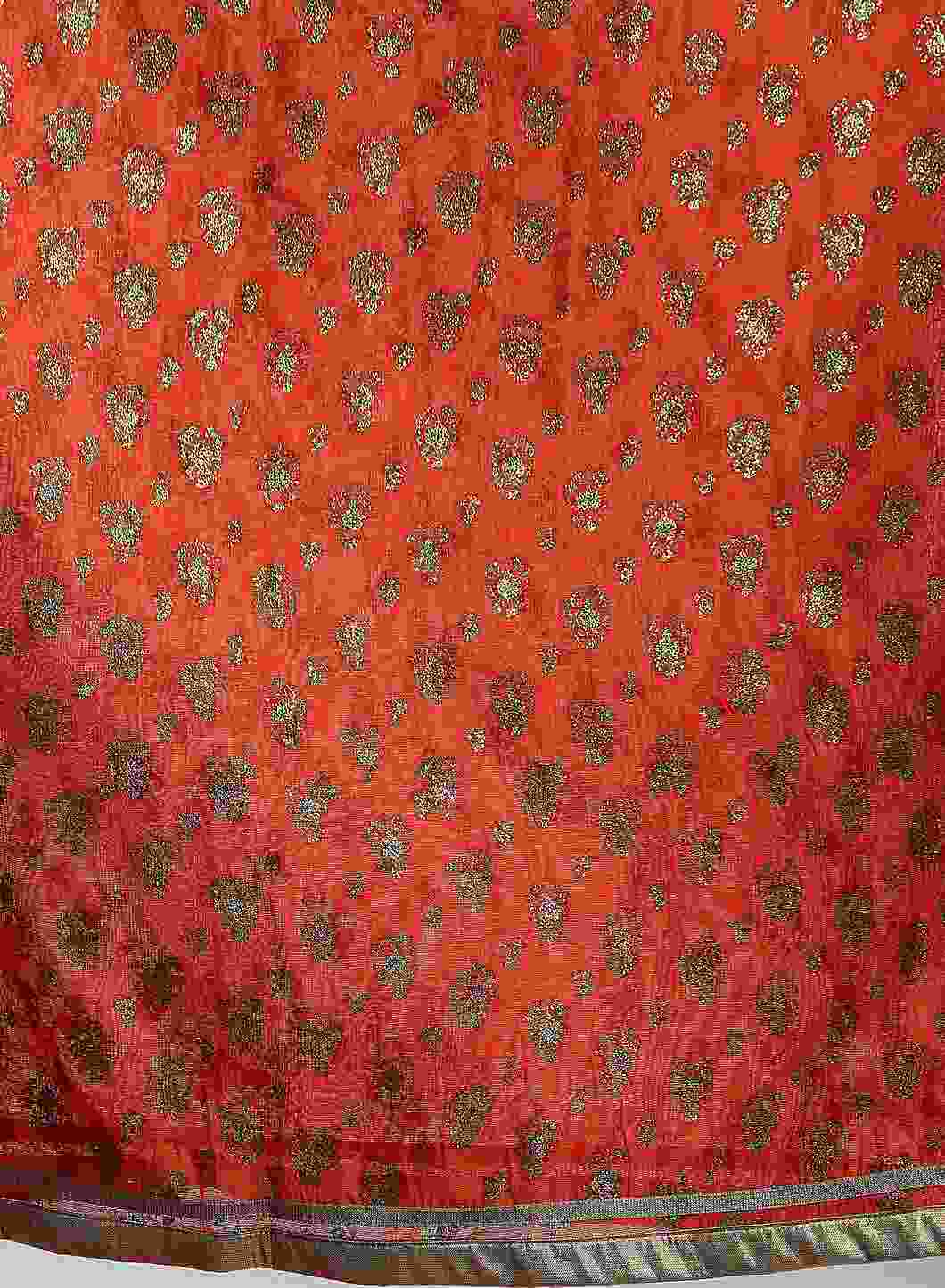 Orange Printed Dupatta