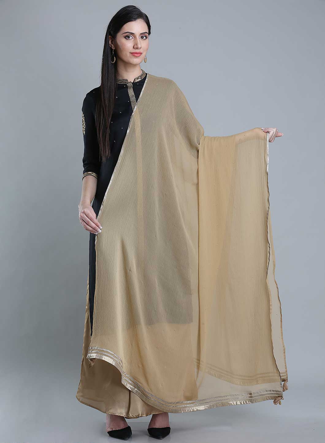 Golden Solid Dupatta