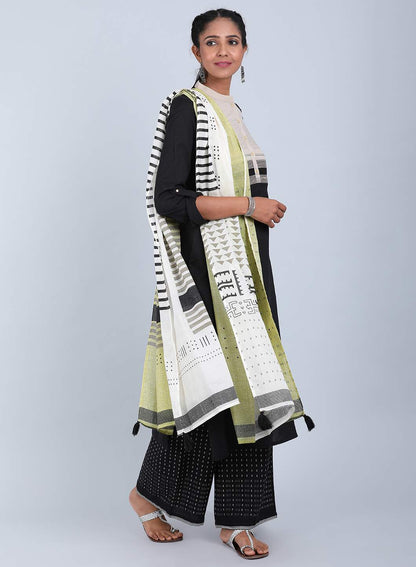 Green Printed Dupatta