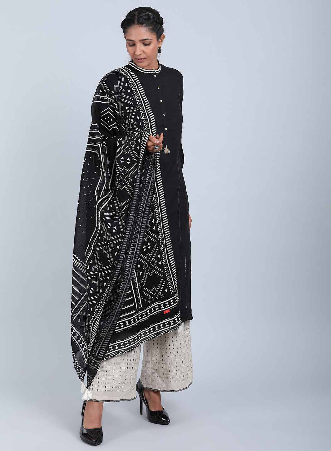 Black Printed Dupatta