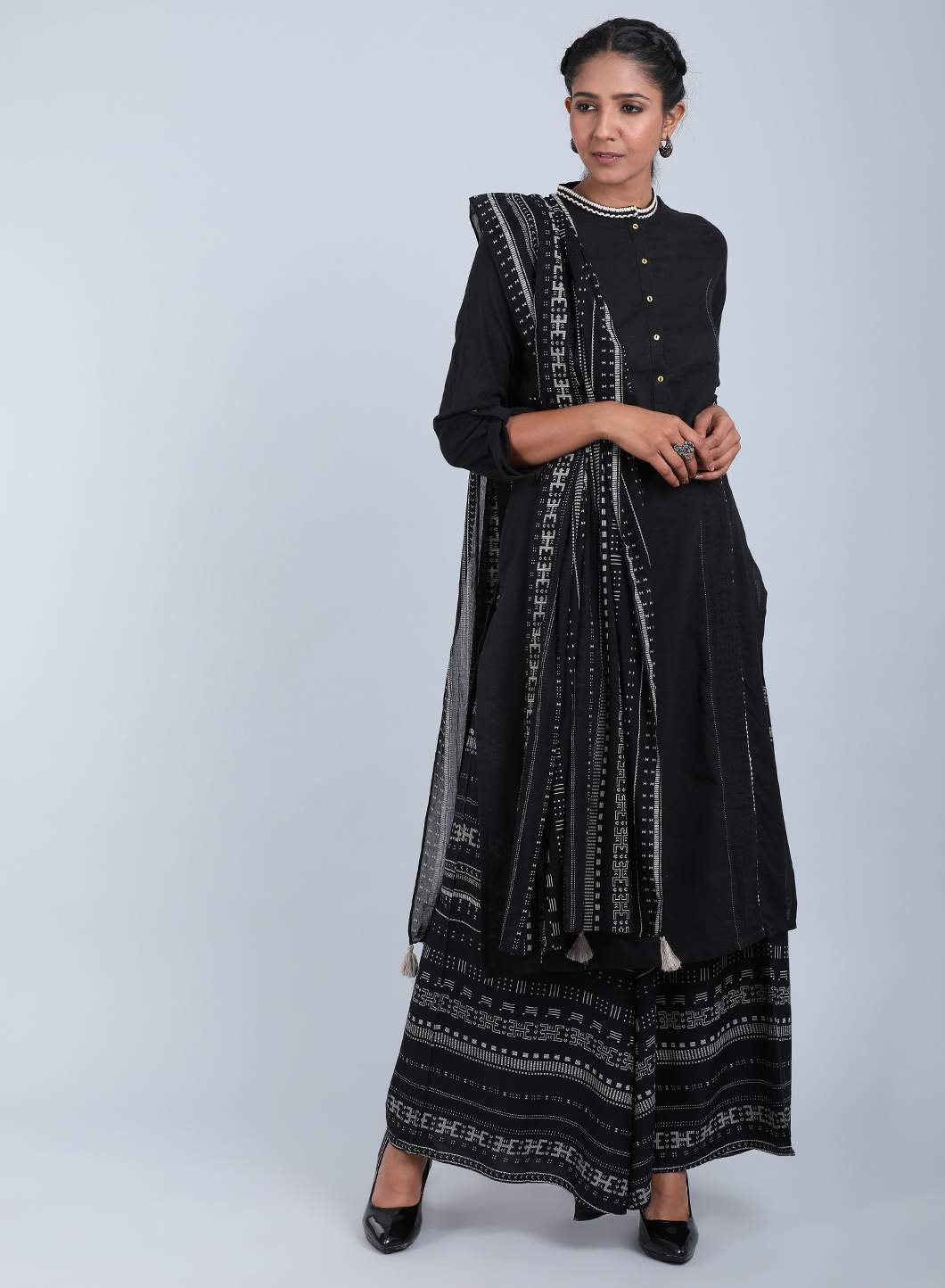 Black Printed Dupatta