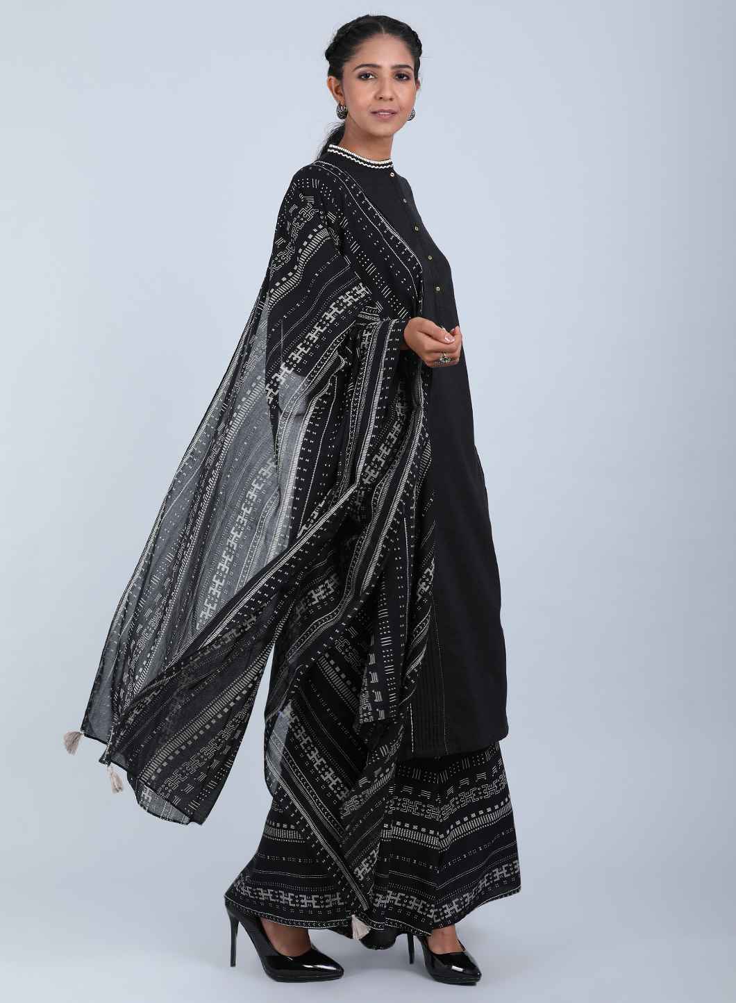 Black Printed Dupatta