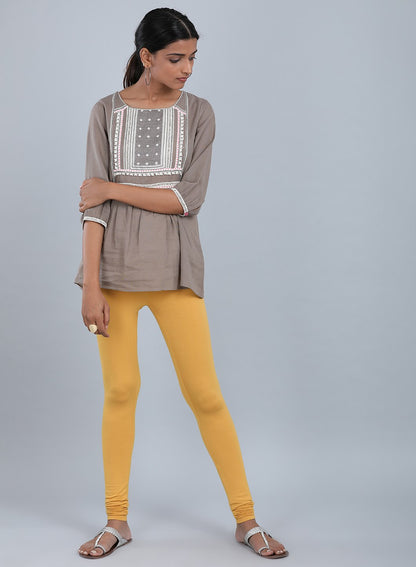 Yellow Knitted Churidar