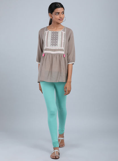 Light Blue Knitted Churidar