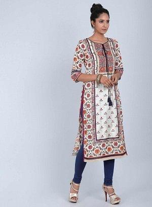 Multicoloured Floral Tie-Up kurta - wforwoman