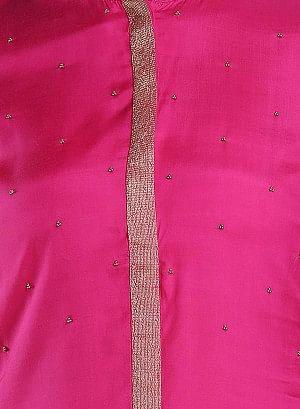 Pink Solid Mandarin Neck kurta - wforwoman