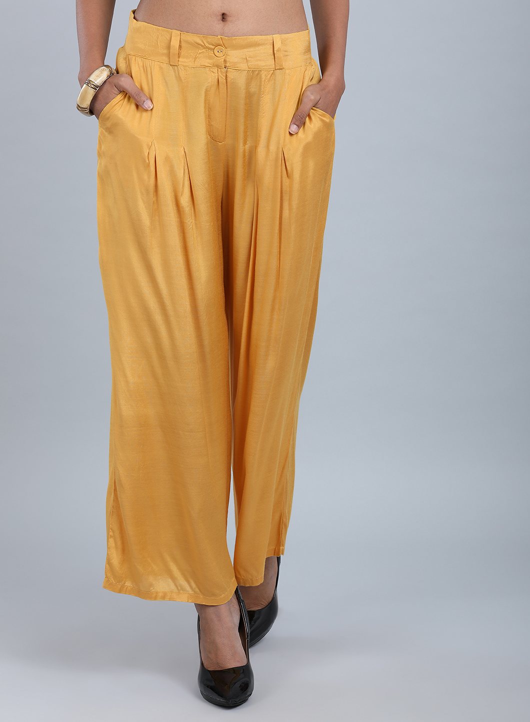 Yellow Tailored Volume Pants