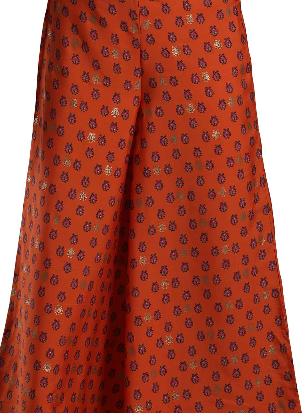 Orange Printed Flared Pants