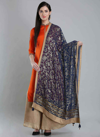 Blue Embellished Dupatta