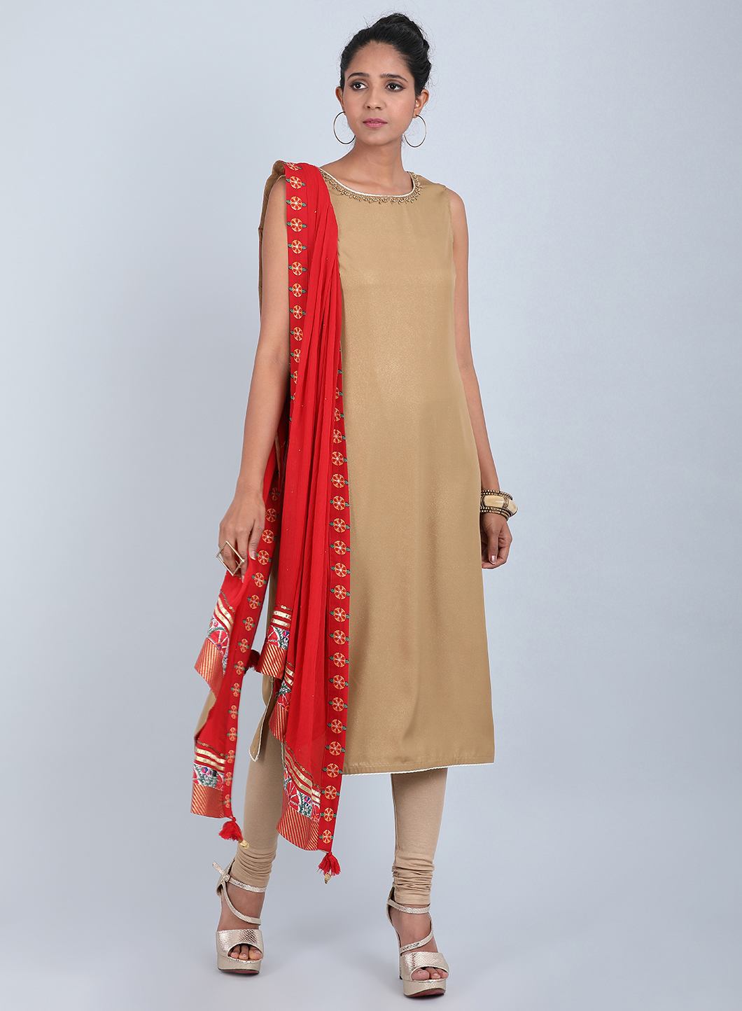 Red Chiffon Dupatta