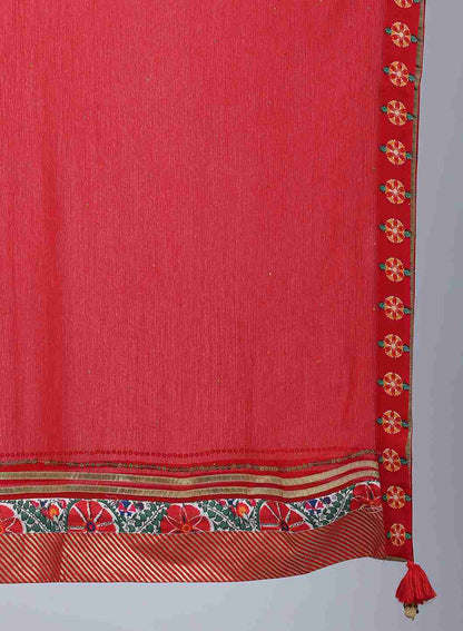 Red Chiffon Dupatta