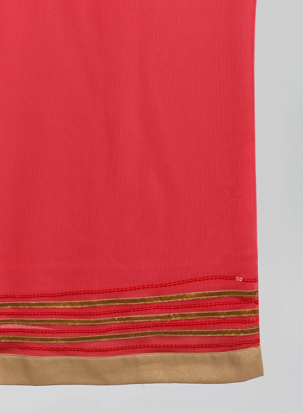 Coral Chiffon Dupatta