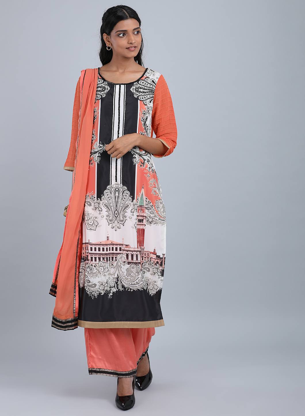 Orange Solid Dupatta