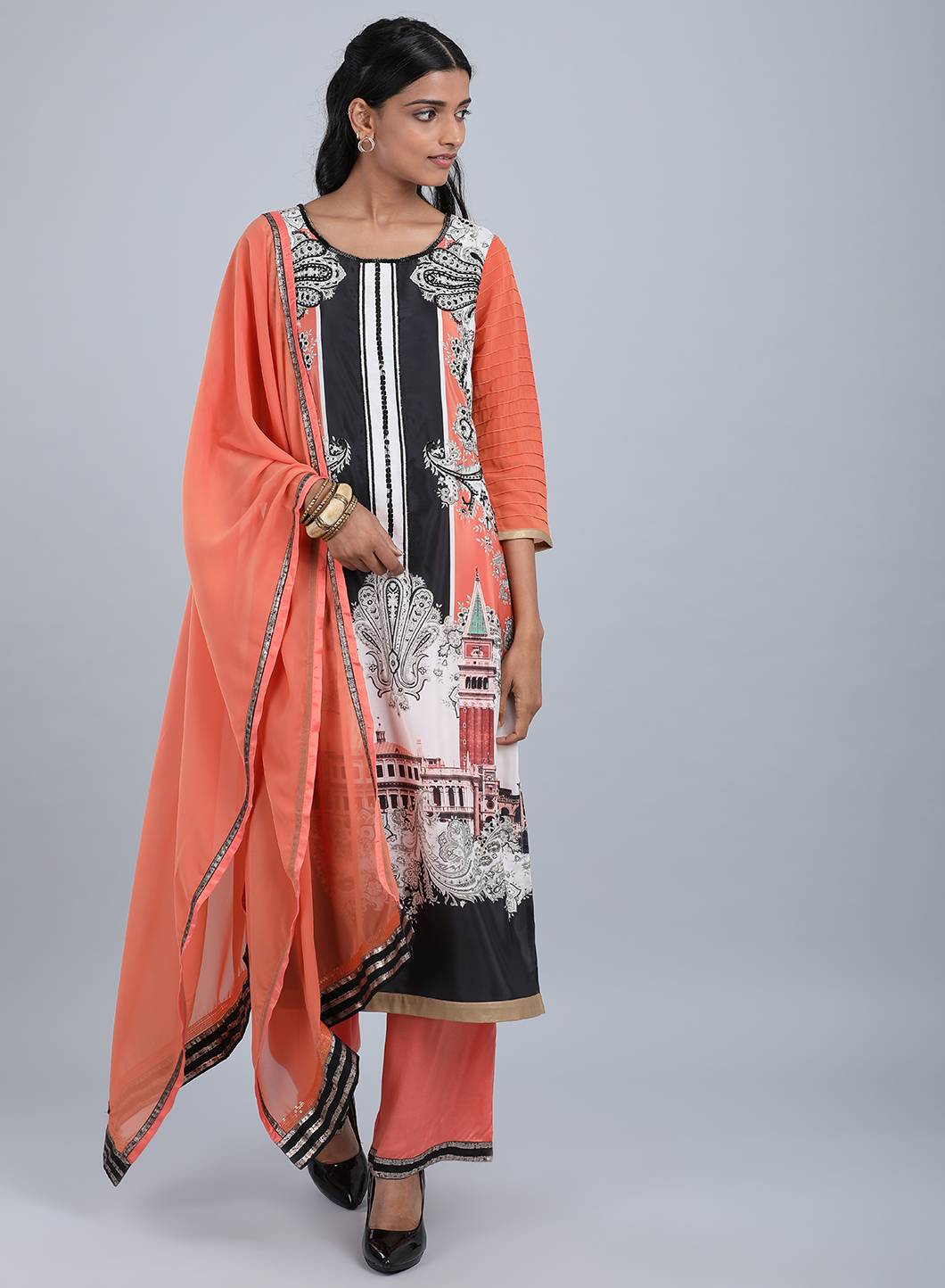 Orange Solid Dupatta